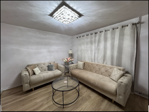 Chesterfield beige velvet sofa bed 3 & 2 seater